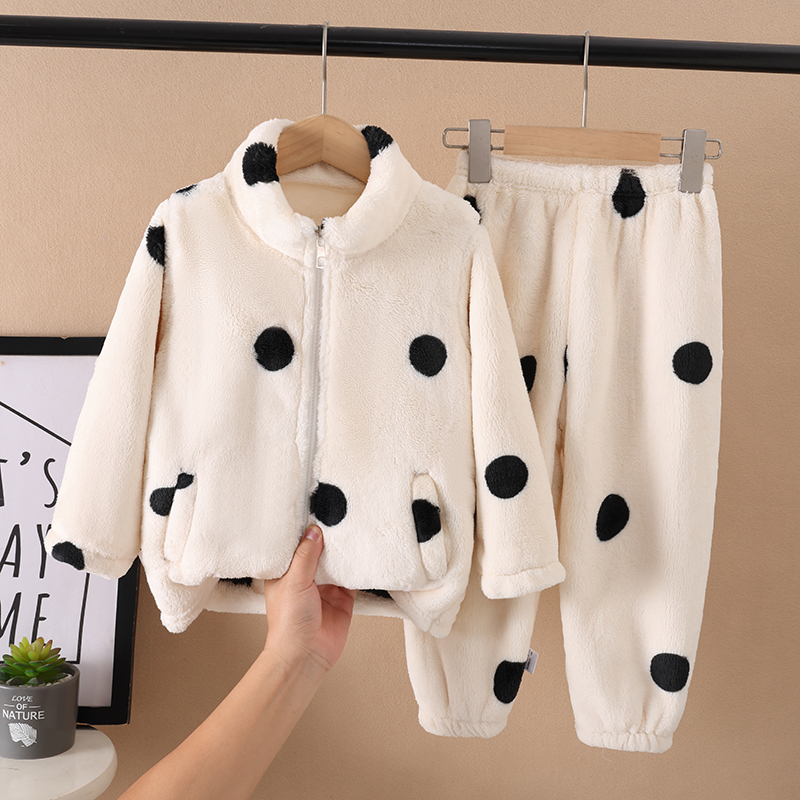 秋冬季法兰绒儿童睡衣套装