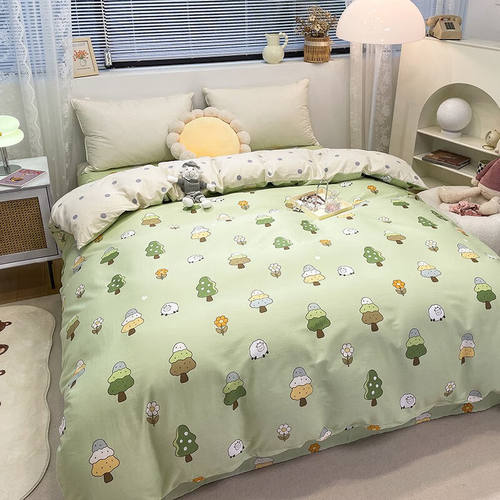 仲夏夜家纺100纯棉被套单件ab版斜纹双人全棉被罩单人学生宿舍被