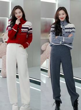 【来了就好】SA18108490-冬季金典白搭直筒裤