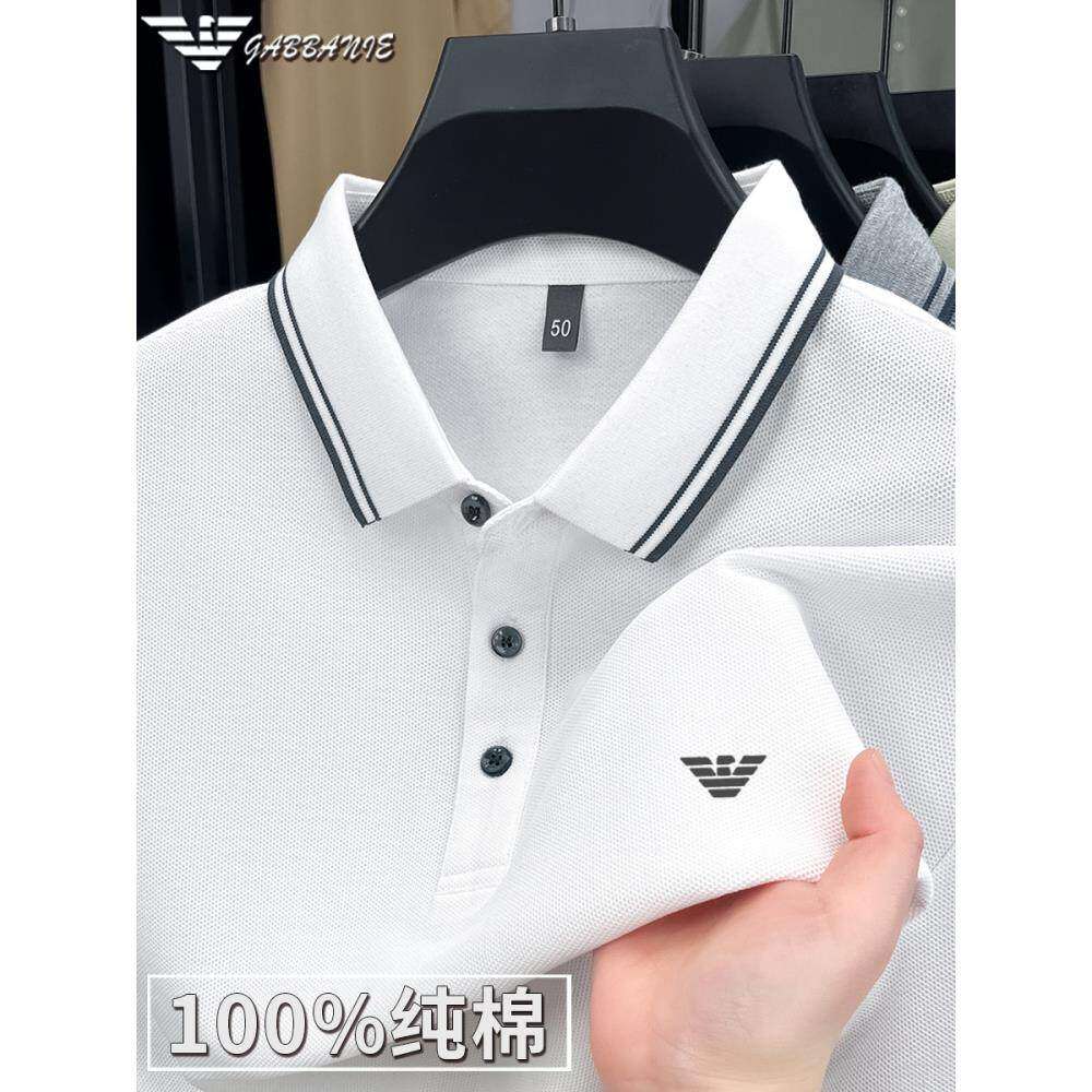 正品意大利名牌纯棉翻领短袖t恤夏季男士高端商务休闲polo衫上衣