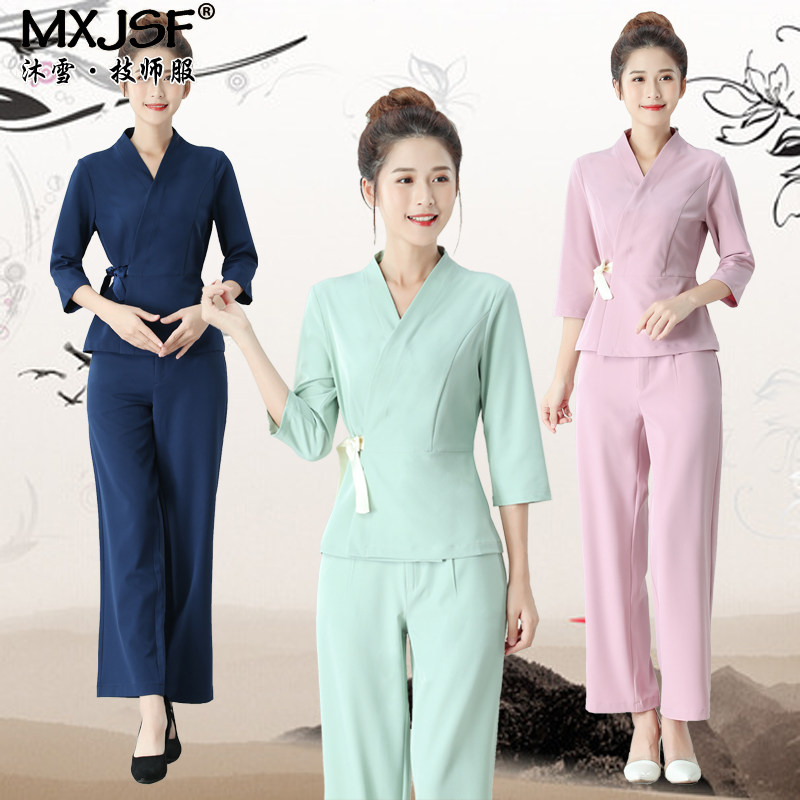 职业装套装韩版美容师工作服时尚工衣女沐足服舒适长裤2019新款秋