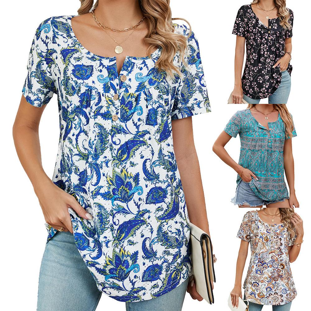 POLO collar short sleeve loose T-shirt top