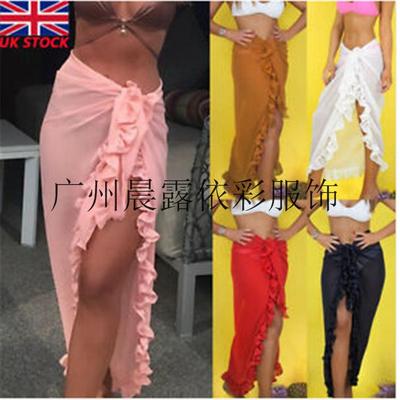 British style half-length womens delivery ruffle skirt