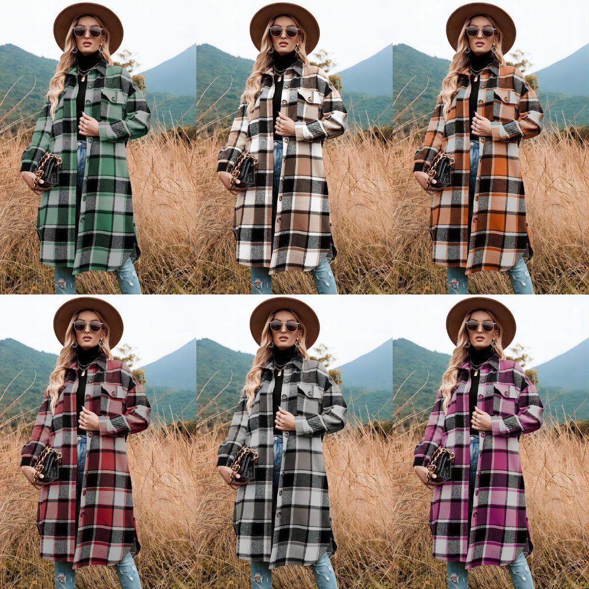 Temperamental trench and coat loose side slits lapel with