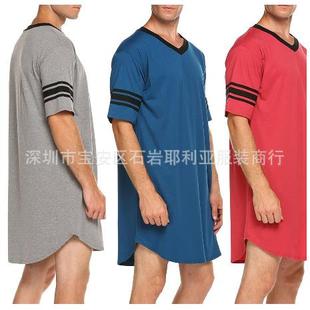 neck womens and short sleeved home Mens loose pajamas