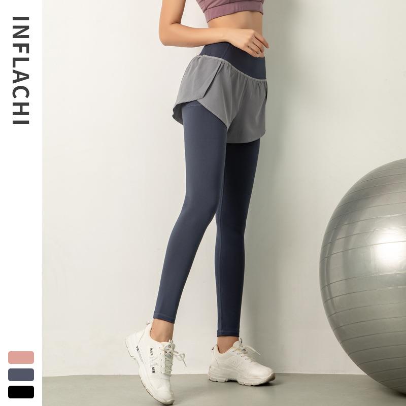 waist buttocks sports women trousers two-piece feet yoga