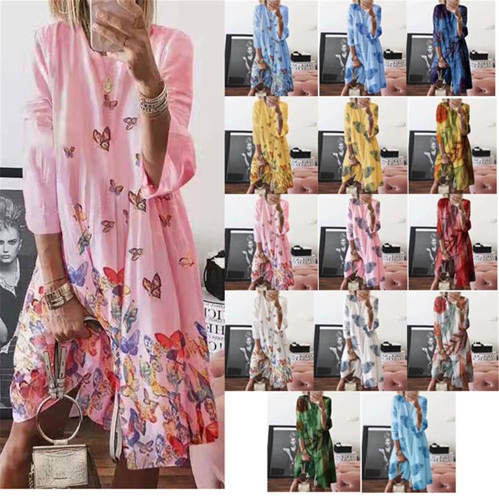bohmian floral print sundress women summer dress vintage