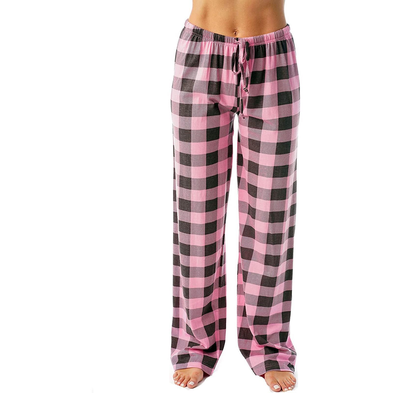 Imitation Drawstring Plaid Casual Pants Stretch Cotton