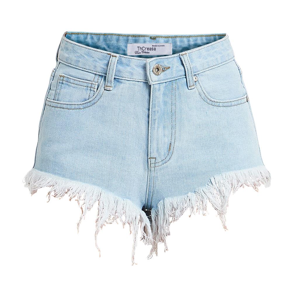 edge denim pants shorts raw wide-leg hot hip-lifting Sexy
