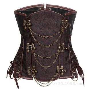 body shaper bone chain palace steel punk button Metal belly