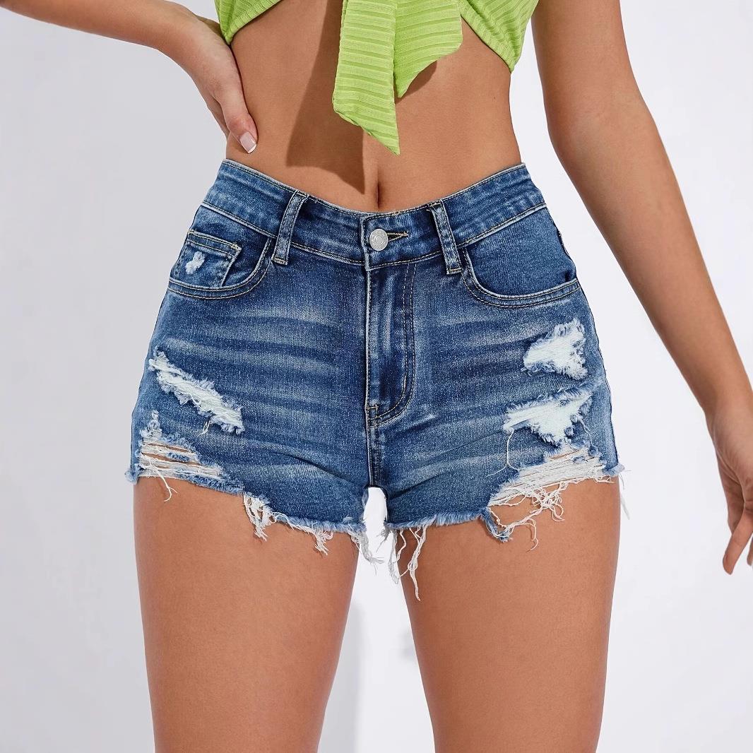 shorts hem raw frayed shorts denim distressed ripped waist
