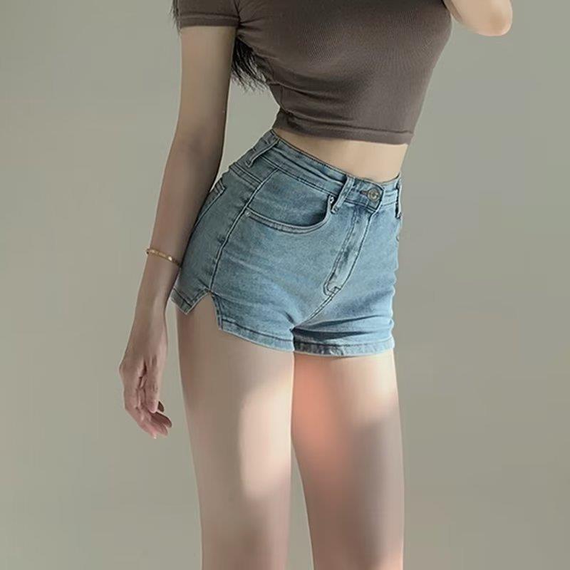 Jeans womens tight thin hot pants girl shorts high waist