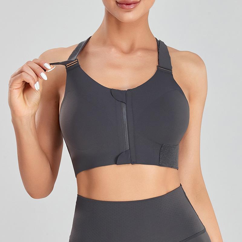 Velcro Sports Bra Women Shock Absorption Running Fitness