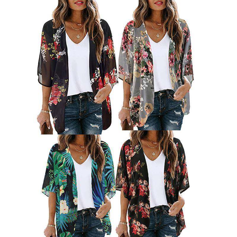 new women summer long flowy kimono cardigans boho chiffon