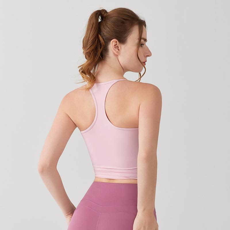 Medium-intensity sports vest for women with fixed cup