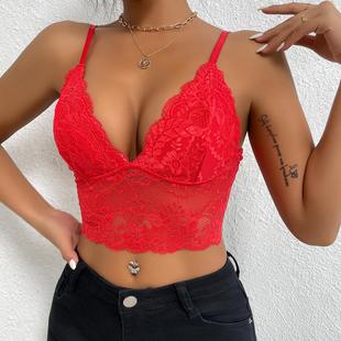 lace deep close fitting short vest style backless street