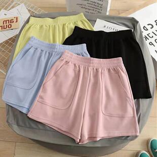 shorts wide sports casual loose pants trendy solid waist