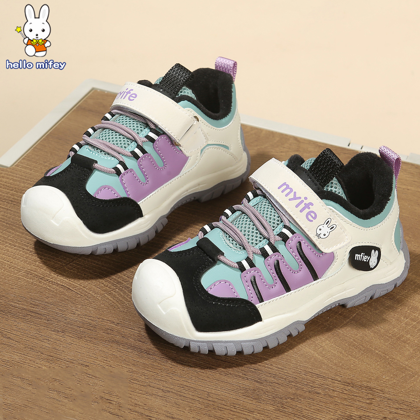 班纳米菲冬季女童加绒棉鞋