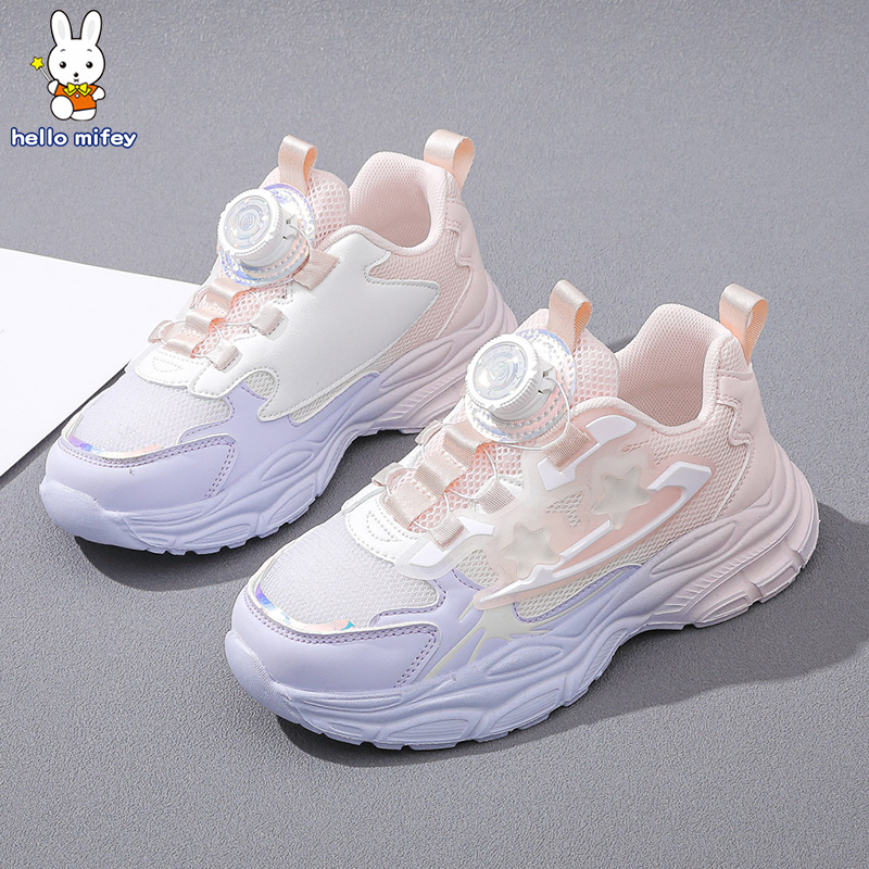 班纳米菲女童鞋子中大童旋转扣