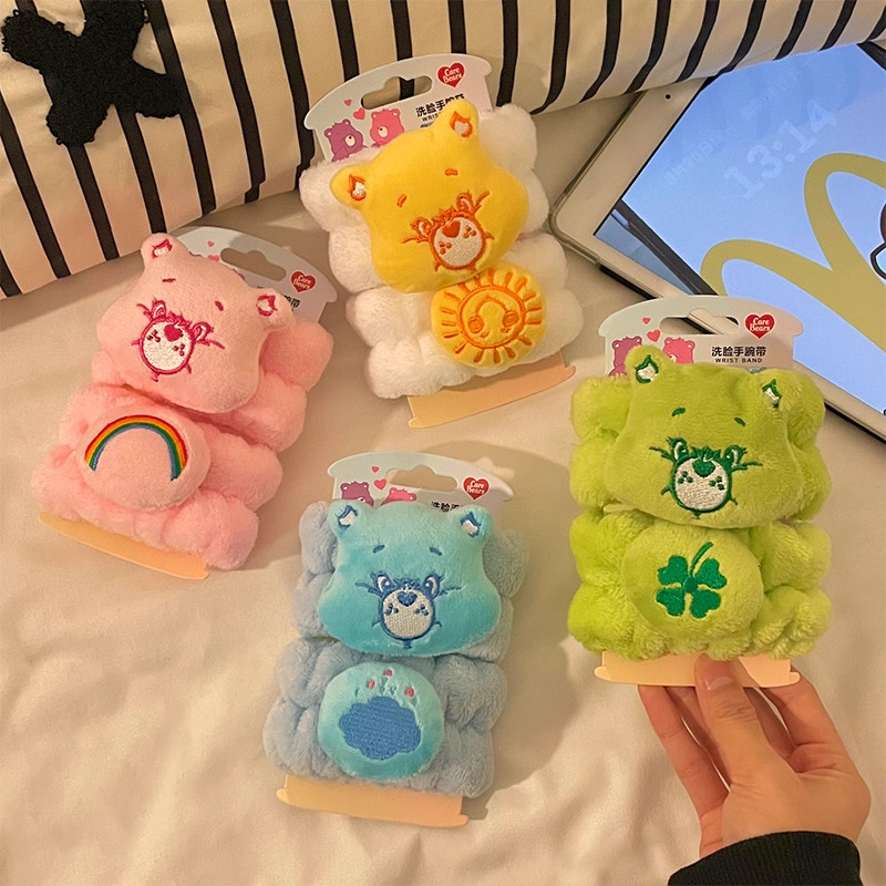 日本可爱小熊洗脸手腕带袖口防湿防水洗漱专用发圈吸水神器护腕套