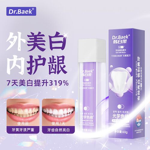 Dr.Baek光学色修美白牙膏专研清新紫光去渍亮白牙齿口臭去黄60g