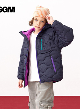 ASGM童装冬季新款儿童棉服中大童连帽外套保暖MQD同款面包服