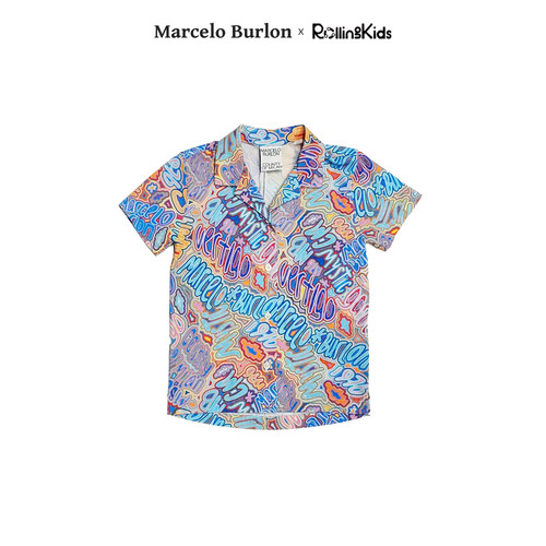 MarceloBurlon儿童短袖衬衫纯棉