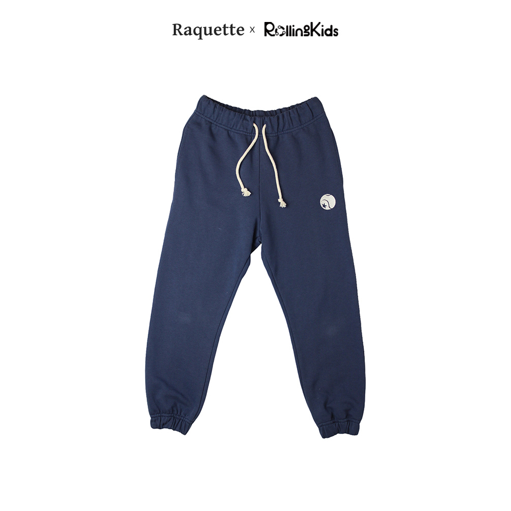 RAQUETTE 儿童深蓝色休闲运动裤系带百搭长裤丨RollingKids