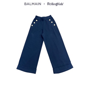 百搭 BALMAIN 休闲裤 饰阔腿裤 RollingKids 儿童设计感纽扣装