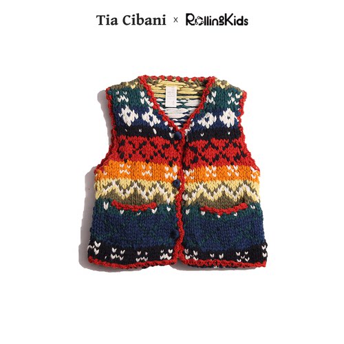 Tia Cibani 儿童设计感彩色针织马甲丨RollingKids