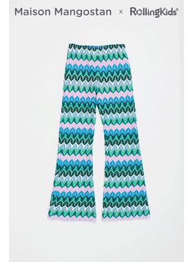 Maison Mangostan 条纹阔腿裤女蓝色休闲裤显高百搭丨RollingKids