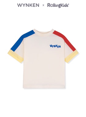 WYNKEN 撞色短袖T恤儿童宽松休闲运动拼色上衣丨RollingKids