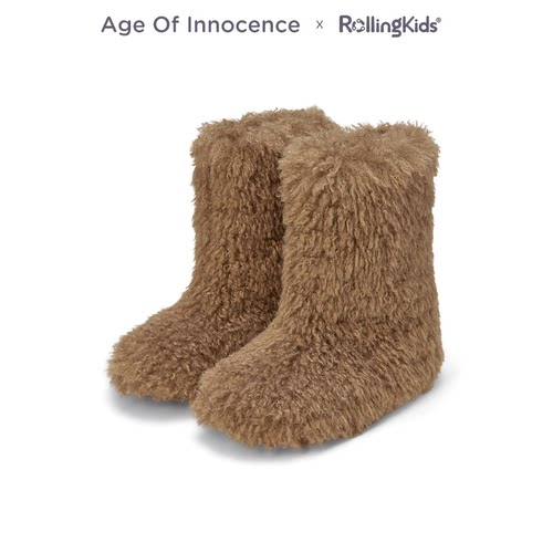Age of Innocence 毛绒靴子儿童秋冬保暖棕色毛毛靴丨RollingKids