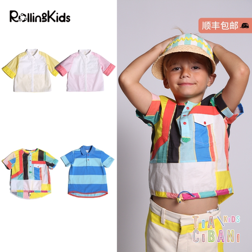 春夏儿童圆领衬衫男童短袖polo衫