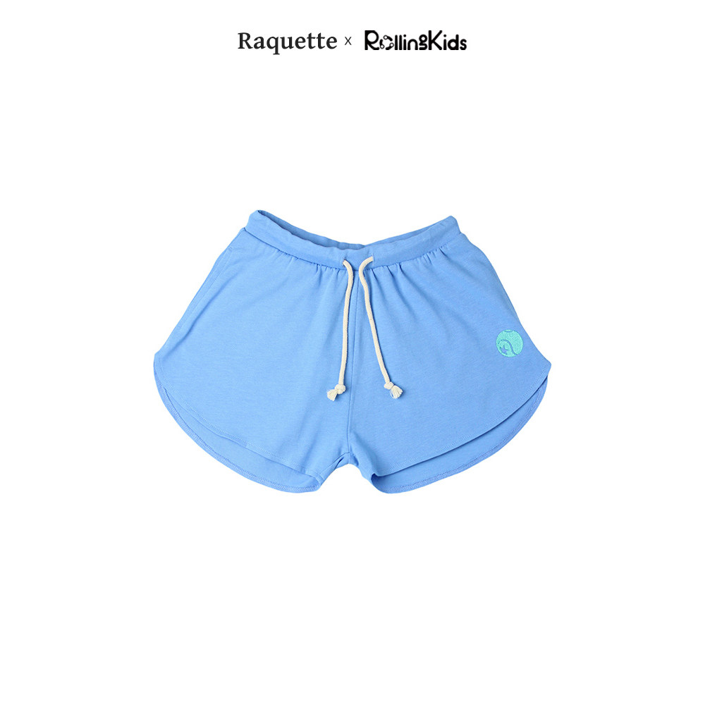 RAQUETTE 儿童浅蓝色运动休闲短裤系带裤子夏丨RollingKids