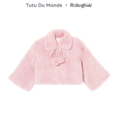 Tutu Du Monde 轻奢粉色毛绒短外套女翻领气质外套丨RollingKids
