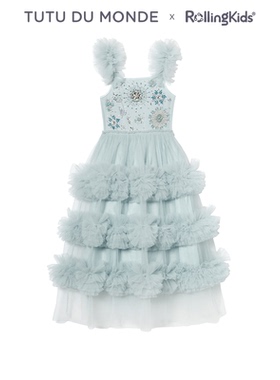 TUTU DU MONDE 女童网纱连衣裙蓝色蓬蓬蛋糕长裙丨RollingKids