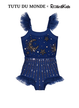 TUTU DU MONDE 女童连衣裙深蓝色时尚气质短裙丨RollingKids