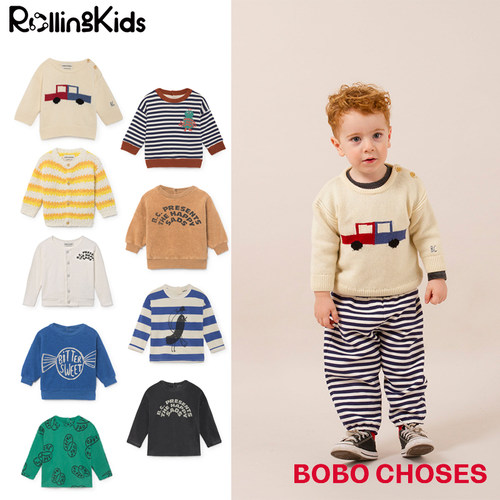 Bobo Choses 婴童长袖T恤上衣秋冬装宝宝套头卫衣丨RollingKids