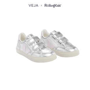 VEJA 儿童运动鞋银色亮面魔术贴一脚蹬运动鞋丨RollingKids