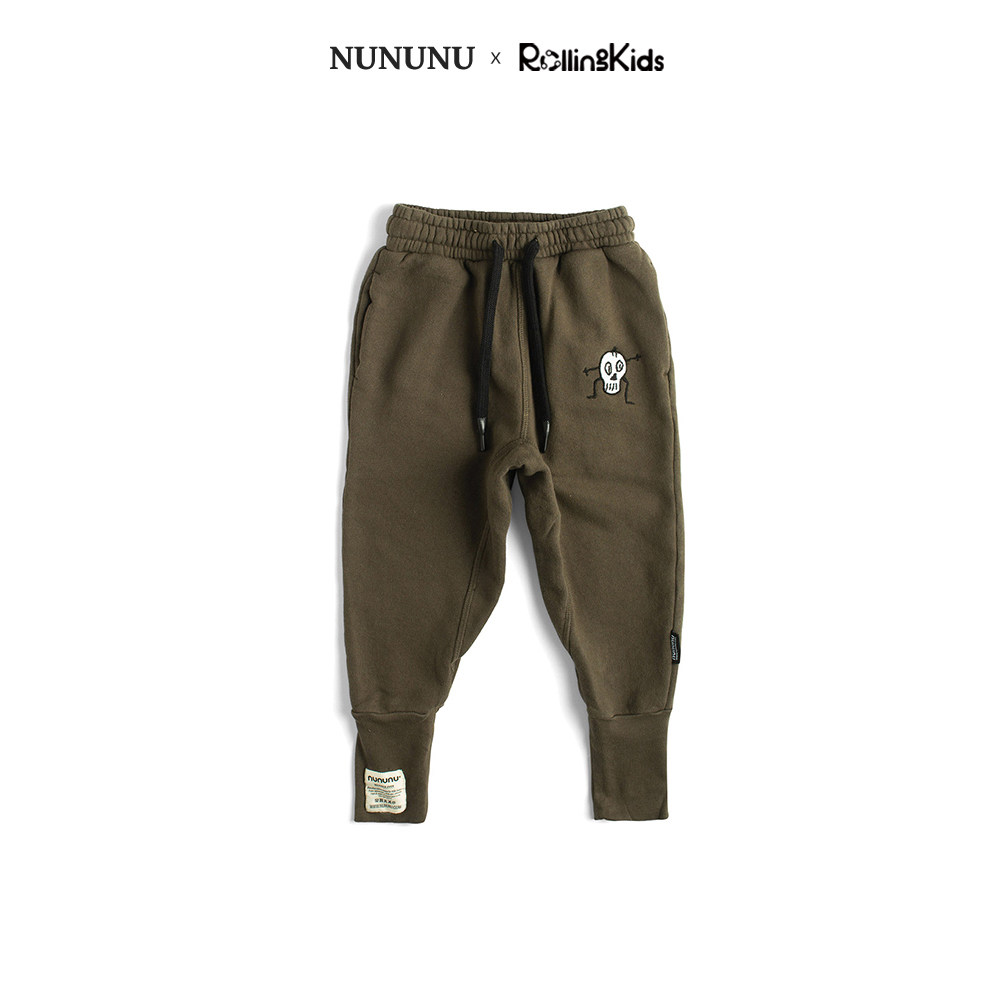 NUNUNU 秋冬儿童休闲复古卫裤中性小骷髅束脚长裤子丨RollingKids