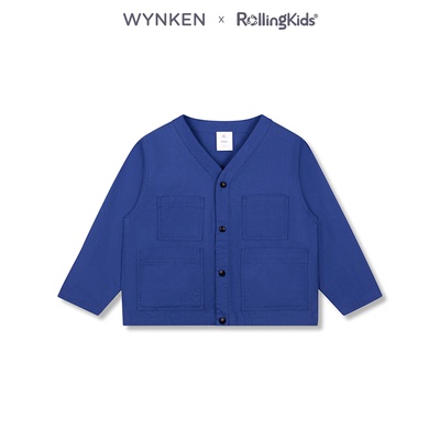WYNKEN 简约中性外套男女童深蓝色休闲上衣夹克丨RollingKids