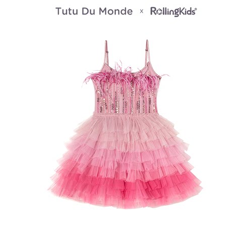 Tutu Du Monde 甜美粉色网纱吊带连衣裙女蓬蓬裙丨RollingKids