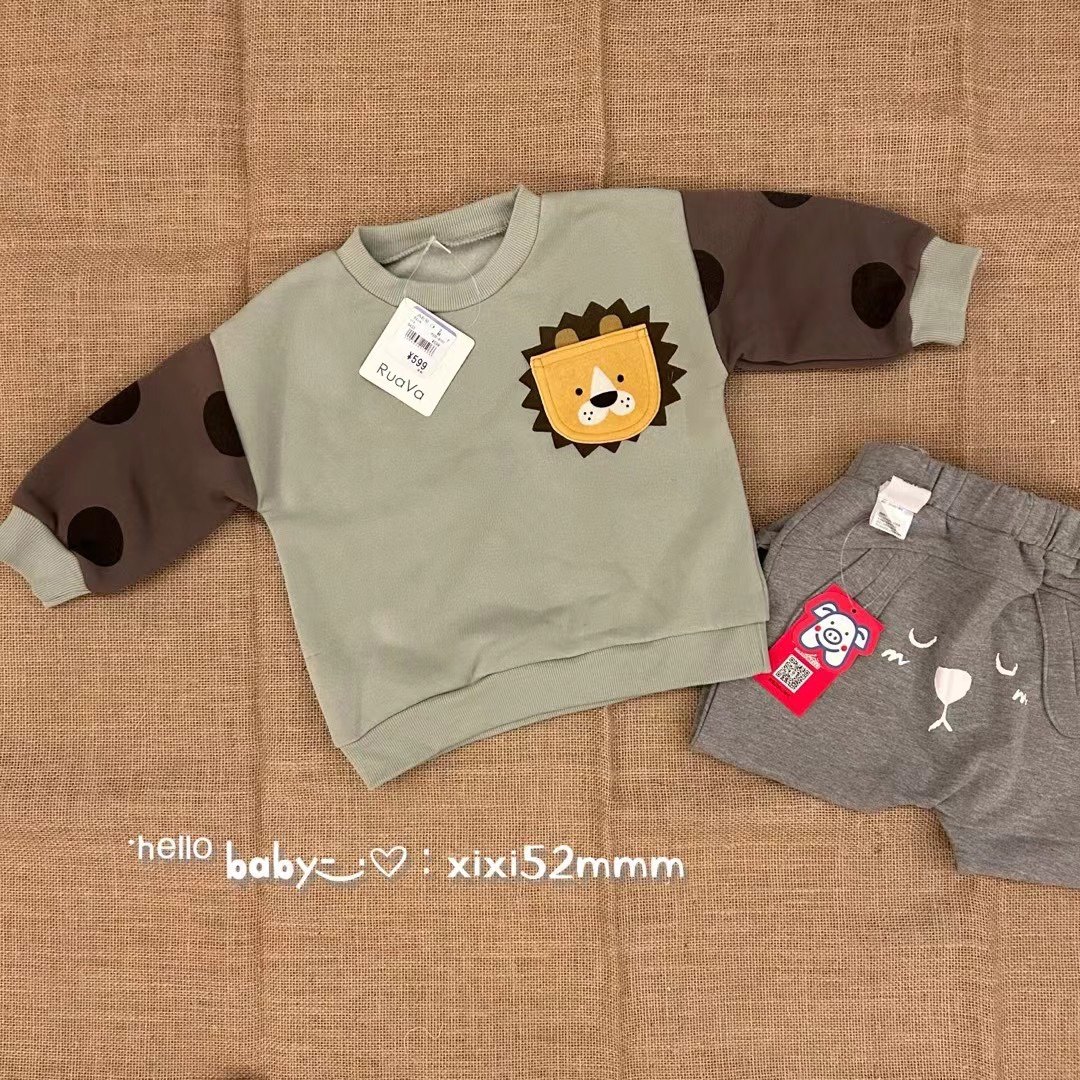 特-日单西松屋狮子口袋拼色波点加薄绒圆领套头卫衣男女宝,童装/婴儿装/亲子装,内衣套装,淘宝优惠券,粉丝福利购,淘宝优惠卷