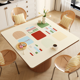 四方桌布轻奢高级感免洗防水防油防烫正方形餐桌垫PVC桌子保护垫