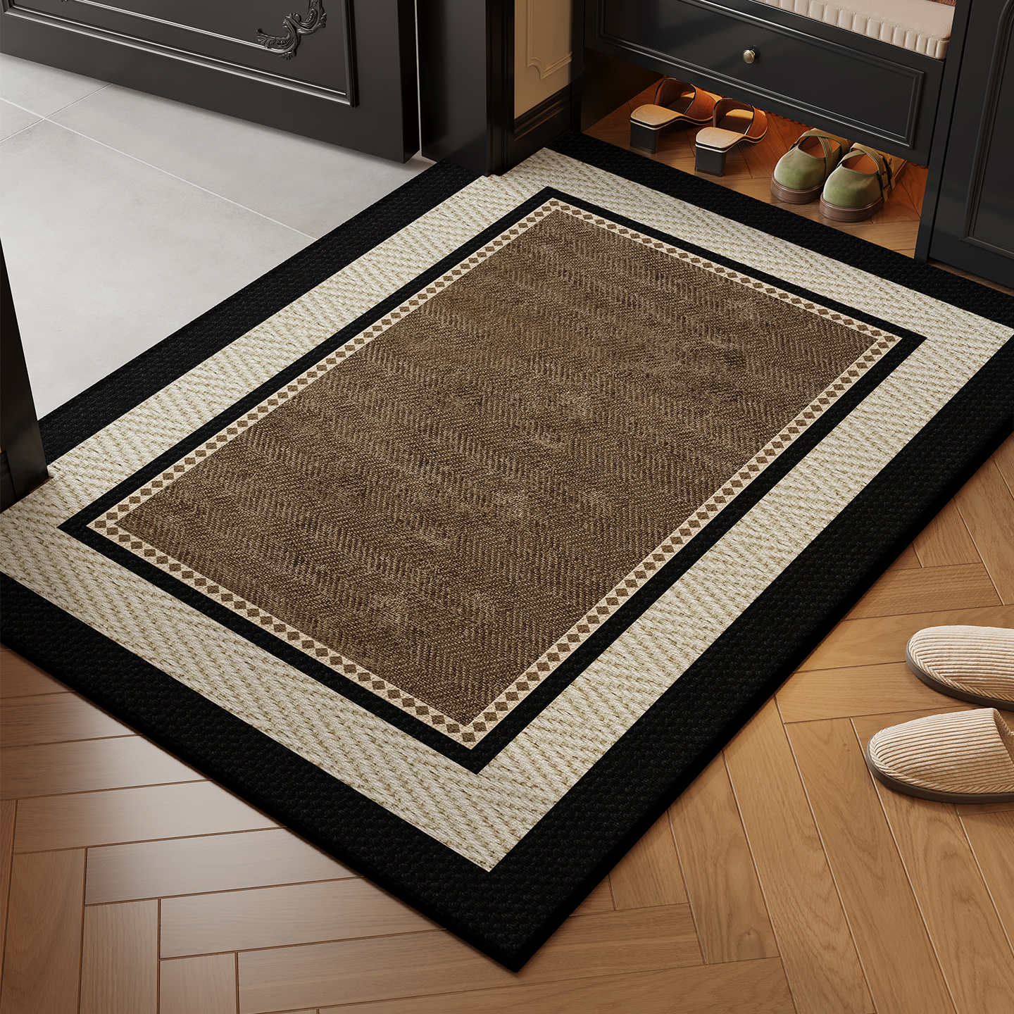 圈绒入户门地垫新款可擦免洗玄关大门口门垫耐磨耐脏自由裁剪脚垫