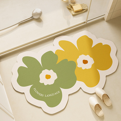 浴室门口地垫淋浴卫浴矽藻泥地毯厕所化妆室防滑脚垫洗手间软垫子