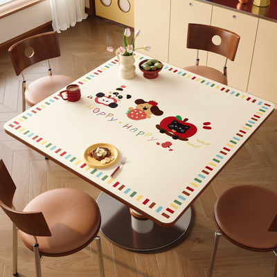 卡通正方形桌垫防水防油防烫免洗方桌布餐桌垫四方八仙桌茶几台布