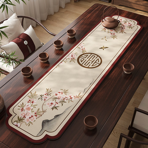 茶旗新中式防滑防水防油免洗家用