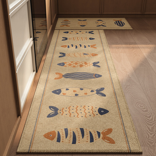 圈绒厨房门口地垫防滑吸油专用脚垫新款 可擦免洗耐脏自由裁剪地毯